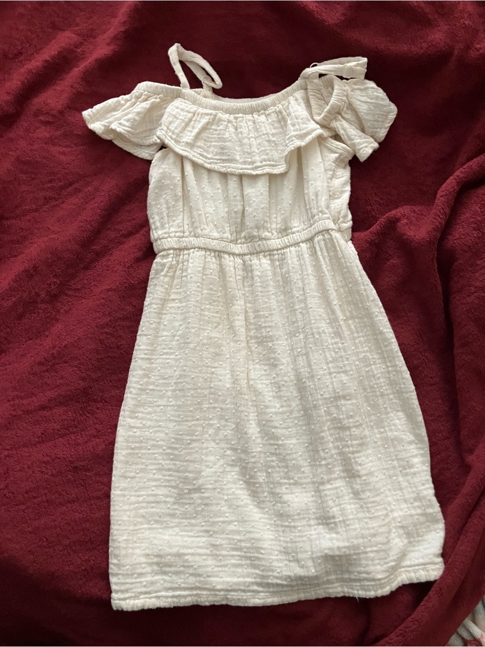 Old Navy Cream Off-Shoulder Ruffle Dress